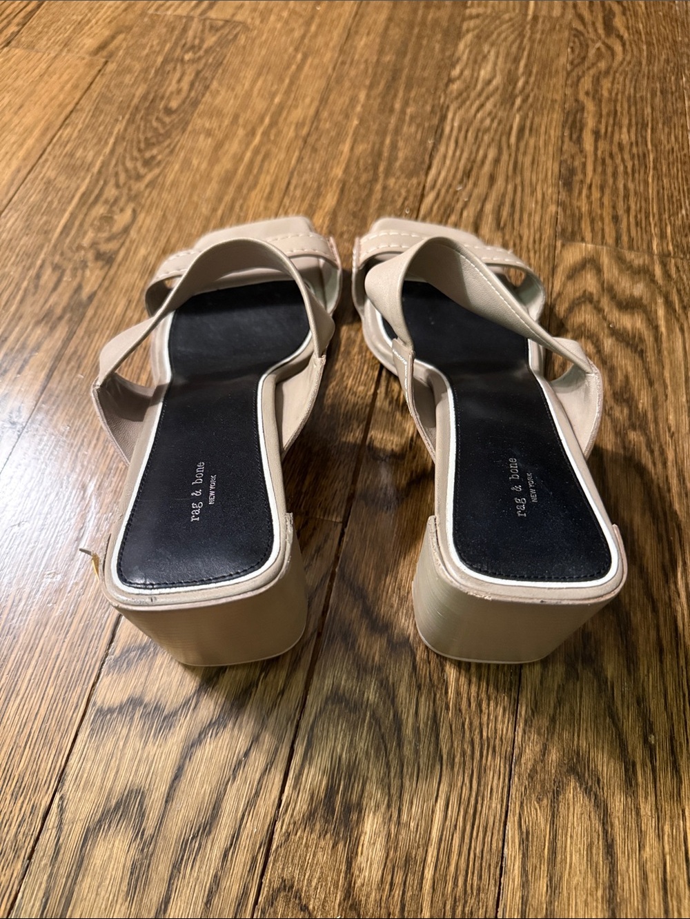 Rag & Bone Size 41 Grey Leather Chunky Block Heal 2 Strap Sandal - Picture 5 of 5